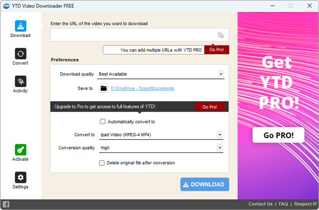 YTD Video Downloader Screenshot