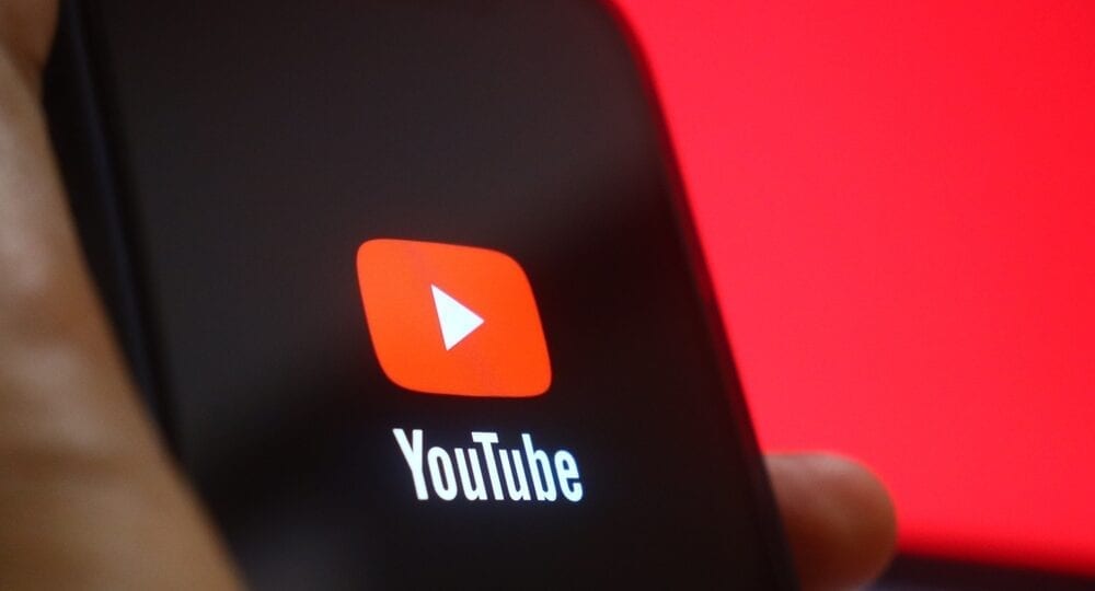 smartphone with youtube logo